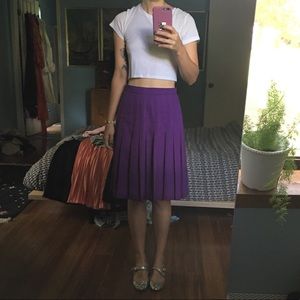 Vintage Purple Pleated Schoolgirl Skirt